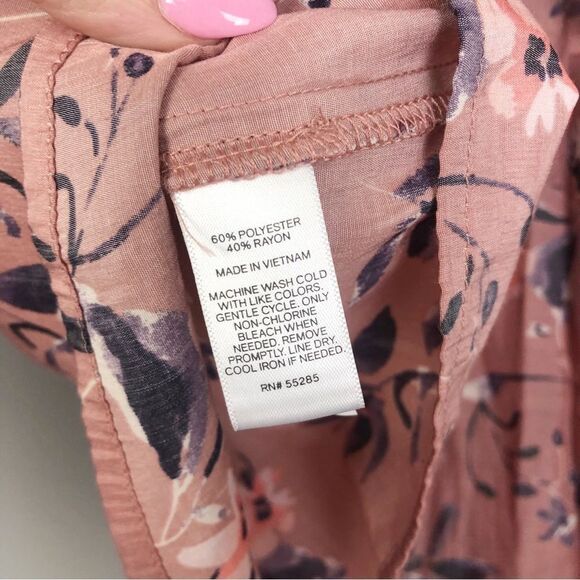 EXPRESS | Floral Off the Shoulder V Halter Blouse Purple Blue Women’s Size XS - Picture 10 of 10